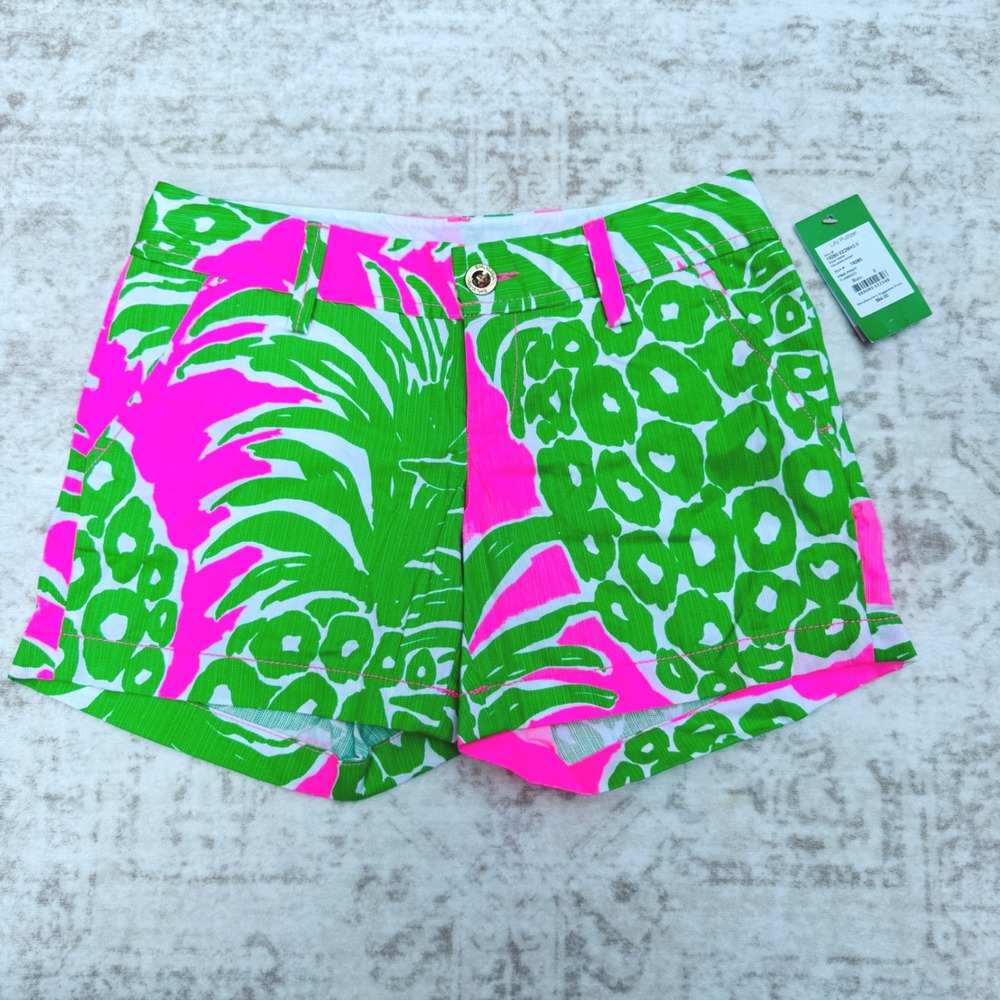 Lilly Pulitzer Callahan Short Women 0 Pink Pout Flamenco NWT Pineapple Print
